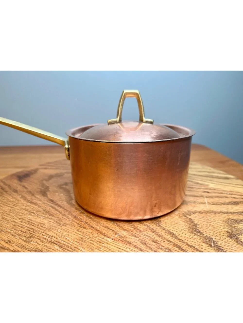 Vintage  Paul Revere Ware  1 quart  Copper Saucepan With Lid Bicentennial Brass